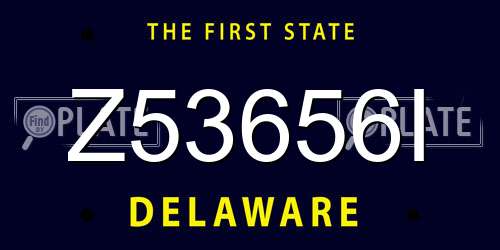 Z53656I Delaware License Plate