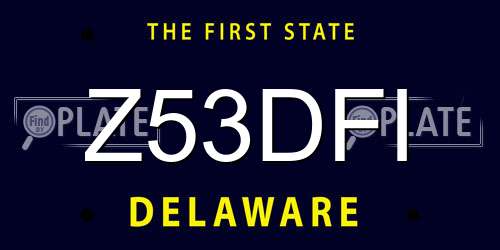 Z53DFI Delaware License Plate