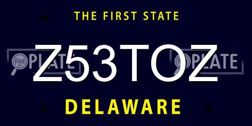 Z53TOZ Delaware License Plate