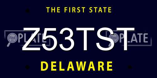 Z53TST Delaware License Plate