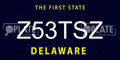 Z53TSZ Delaware License Plate