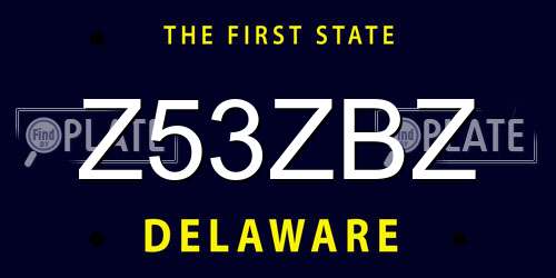 Z53ZBZ Delaware License Plate