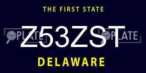 Z53ZST Delaware License Plate