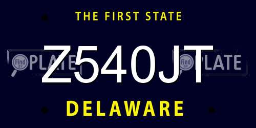 Z540JT Delaware License Plate