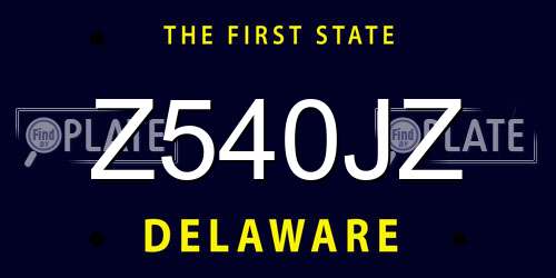 Z540JZ Delaware License Plate