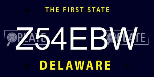 Z54EBW Delaware License Plate