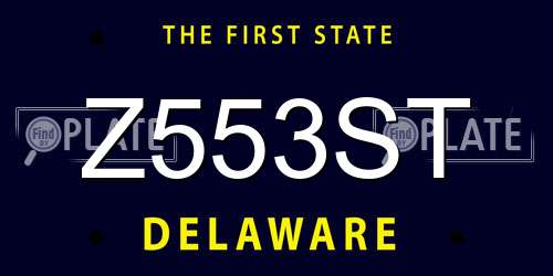 Z553ST Delaware License Plate