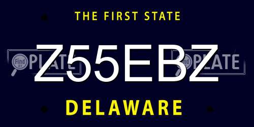 Z55EBZ Delaware License Plate