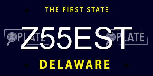 Z55EST Delaware License Plate