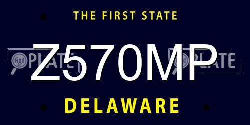 Z570MP Delaware License Plate