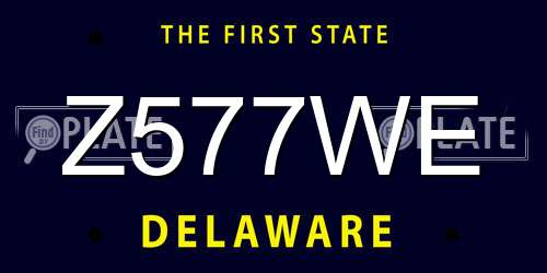 Z577WE Delaware License Plate
