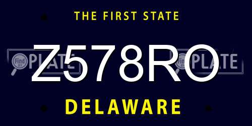 Z578RO Delaware License Plate