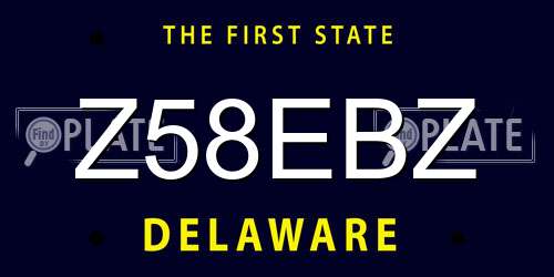 Z58EBZ Delaware License Plate