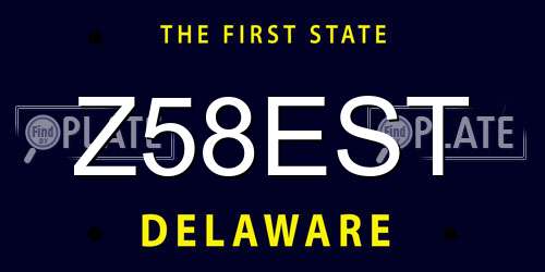 Z58EST Delaware License Plate