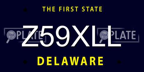 Z59XLL Delaware License Plate