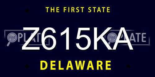 Z615KA Delaware License Plate