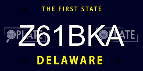 Z61BKA Delaware License Plate