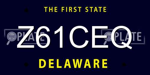 Z61CEQ Delaware License Plate