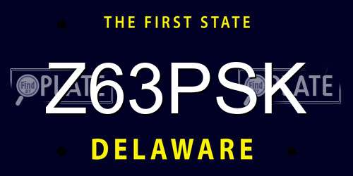 Z63PSK Delaware License Plate