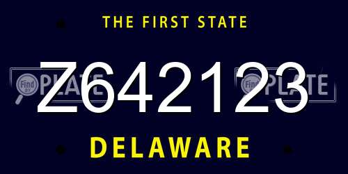 Z642123 Delaware License Plate