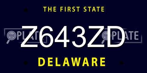Z643ZD Delaware License Plate