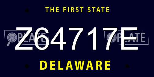 Z64717E Delaware License Plate