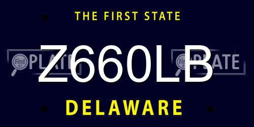 Z660LB Delaware License Plate