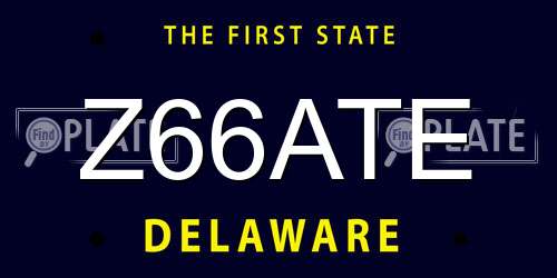 Z66ATE Delaware License Plate