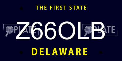 Z66OLB Delaware License Plate