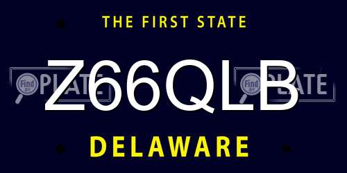 Z66QLB Delaware License Plate