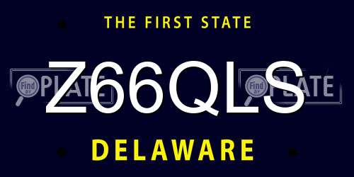 Z66QLS Delaware License Plate