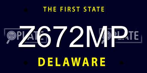 Z672MP Delaware License Plate