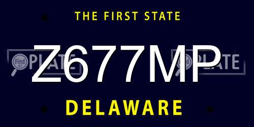 Z677MP Delaware License Plate