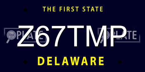 Z67TMP Delaware License Plate