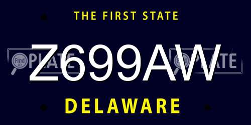 Z699AW Delaware License Plate