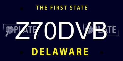 Z70DVB Delaware License Plate