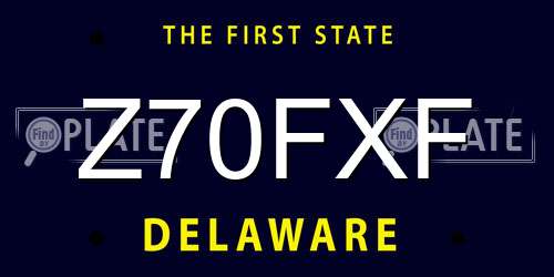 Z70FXF Delaware License Plate