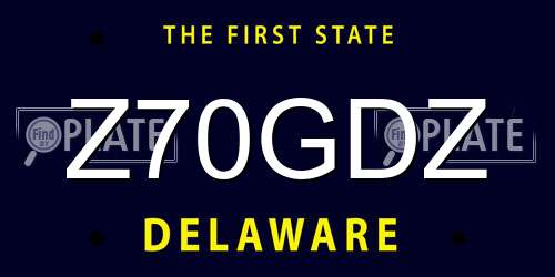Z70GDZ Delaware License Plate
