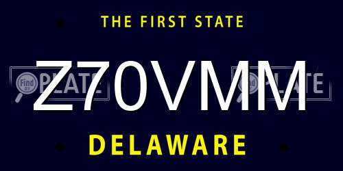 Z70VMM Delaware License Plate