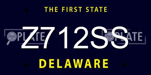Z712SS Delaware License Plate