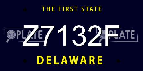 Z7132F Delaware License Plate