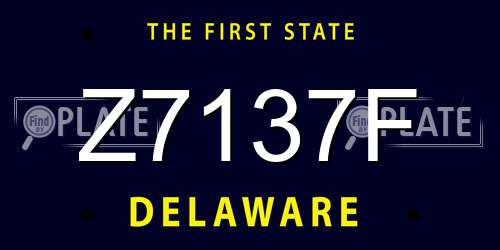 Z7137F Delaware License Plate