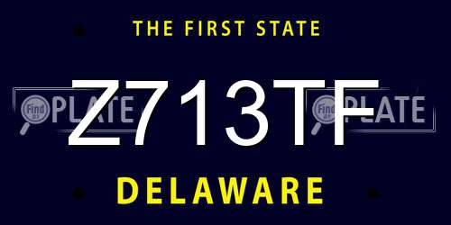 Z713TF Delaware License Plate