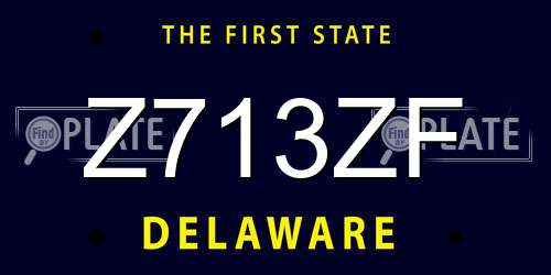 Z713ZF Delaware License Plate