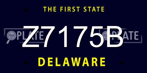 Z7175B Delaware License Plate