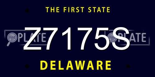 Z7175S Delaware License Plate
