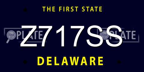Z717SS Delaware License Plate