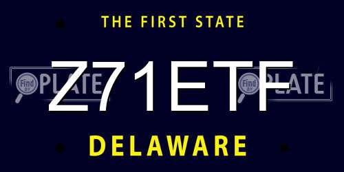 Z71ETF Delaware License Plate