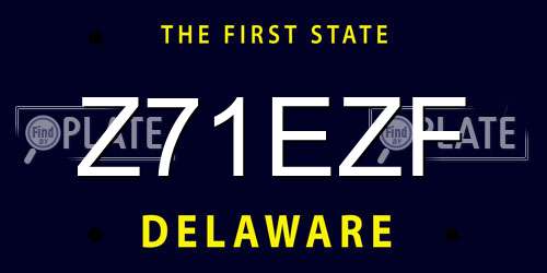 Z71EZF Delaware License Plate