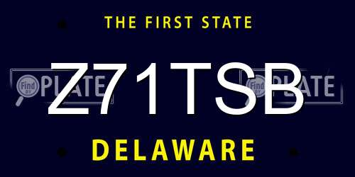 Z71TSB Delaware License Plate